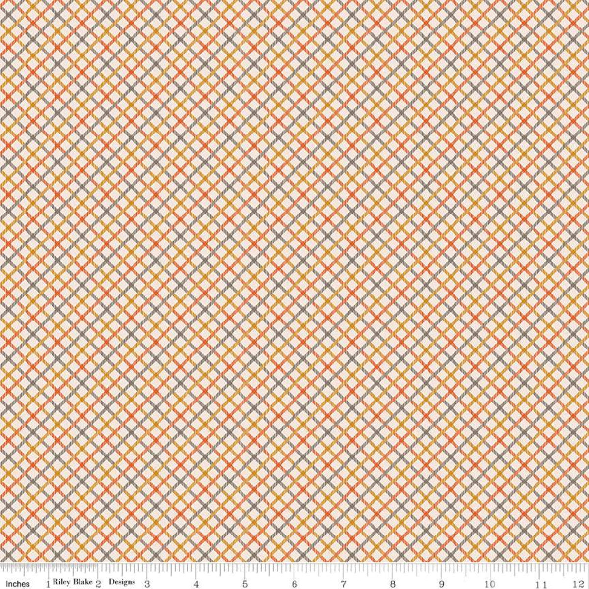 Prim Quilt Fabric by Lori Holt - Homespun Plaid in Autumn Multi - C9699-AUTUMN