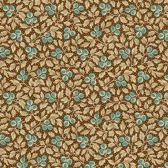 Primrose Quilt Fabric - Botanical Beauty in Scarlet Coffee Brown - A-524-NTPrimrose Quilt Fabric - Botanical Beauty in Coffee Brown - A-524-NT