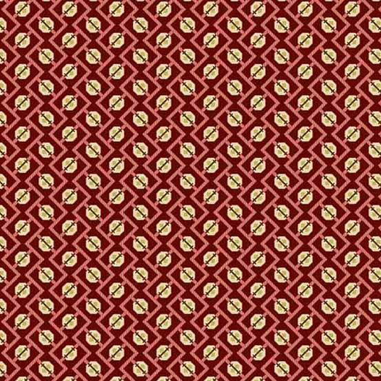 Primrose Quilt Fabric - Medallion in Ruby Burgundy - A-527-NE