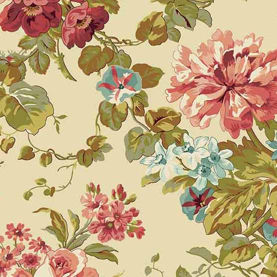 Primrose Quilt Fabric - Rose Garden in Line Cream - A-521-L