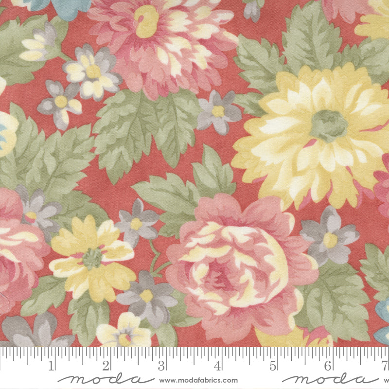 Promenade Quilt Fabric - English Garden Large Floral in Rose/Multi - 44280 15
