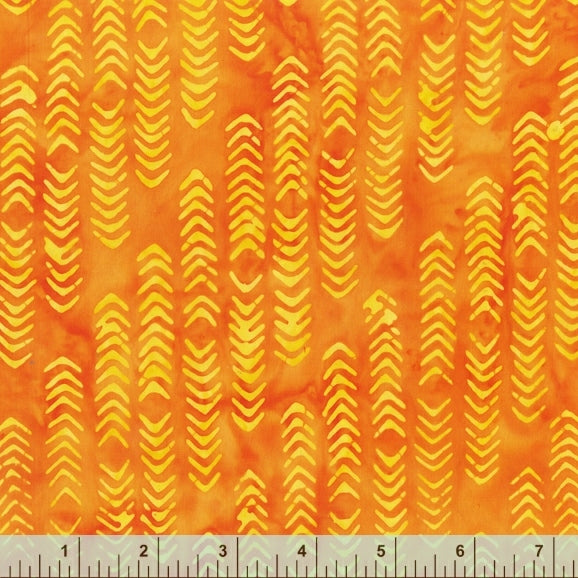 Pura Vida Batik Quilt Fabric - Adrift in Mango Orange - 9091Q-1