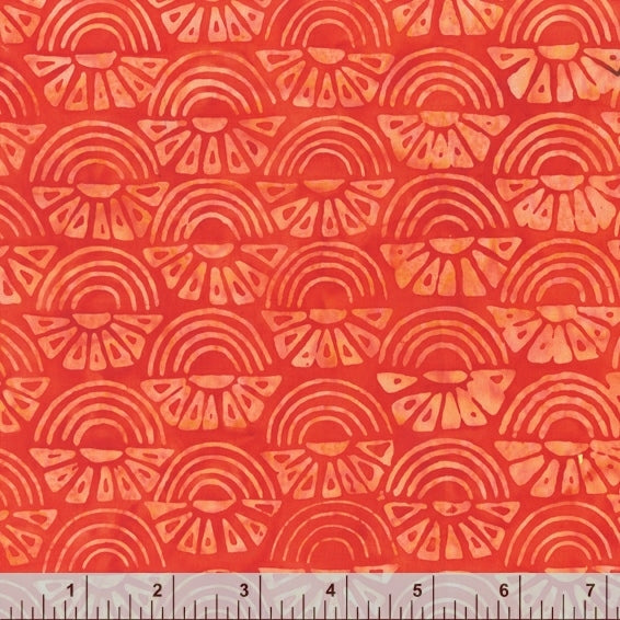 Pura Vida Batik Quilt Fabric - Island Sunrise in Papaya Orange - 9089Q-3