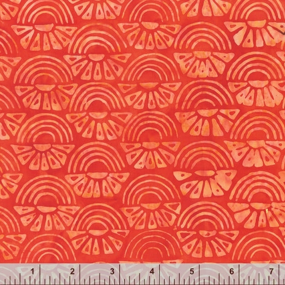 Pura Vida Batik Quilt Fabric - Island Sunrise in Papaya Orange - 9089Q-3