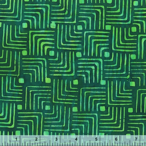Pura Vida Batik Quilt Fabric - Low Tide in Jungle Jade Green - 9095Q-2