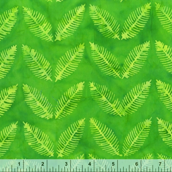 Pura Vida Batik Quilt Fabric - Paradise in Palm Leaf Green - 9087Q-2