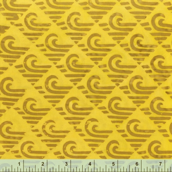 Pura Vida Batik Quilt Fabric - Tidal Wave in Lemon Lime Yellow - 9088Q-3