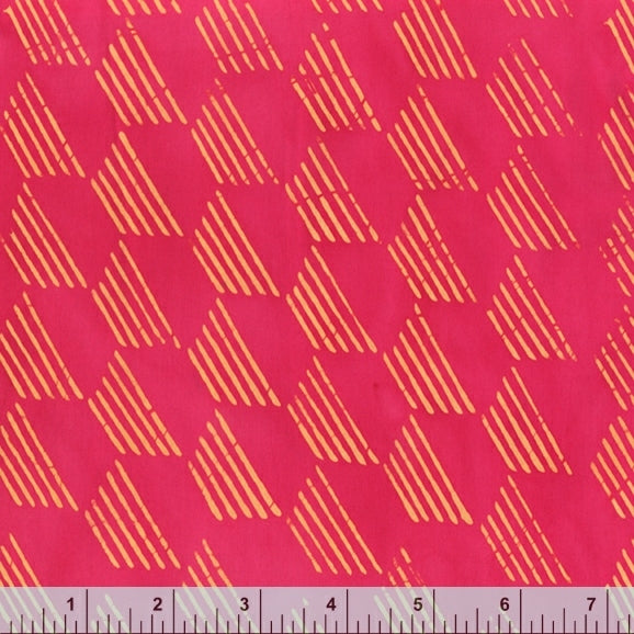 Pura Vida Batik Quilt Fabric - Surf Swells in Flamingo Pink - 9093Q-1