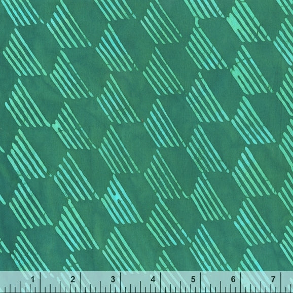 Pura Vida Batik Quilt Fabric - Surf Swells in Surf Green - 9093Q-2