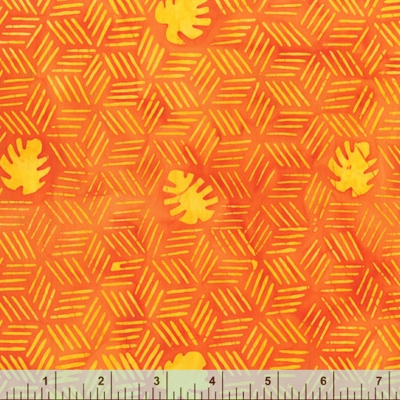 Pura Vida Batik Quilt Fabric - Villa Vibes in Tangerine Orange - 9096Q-1