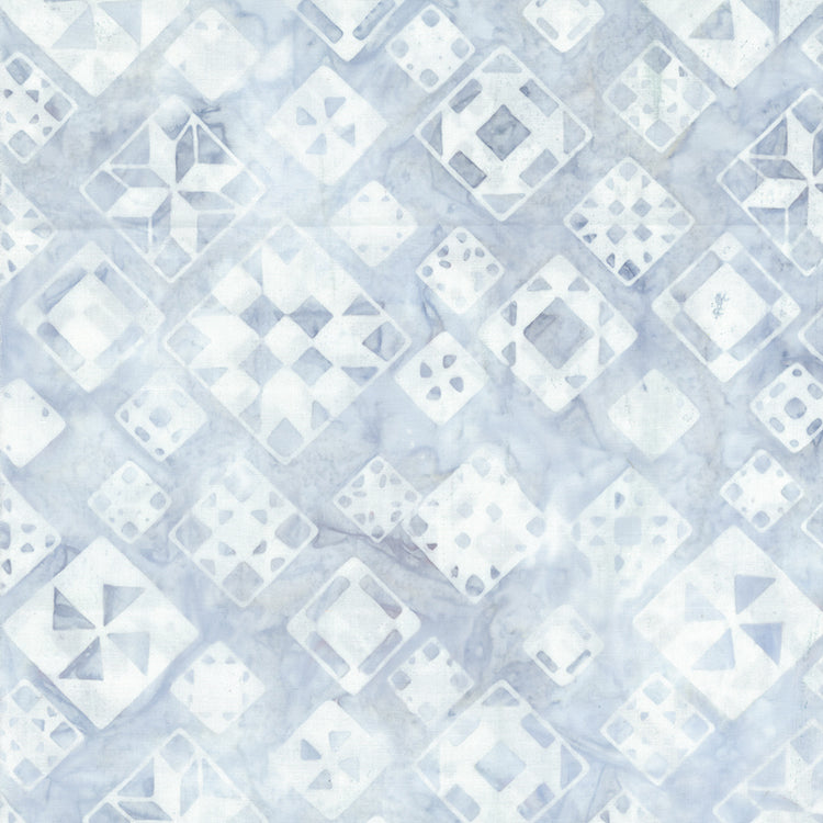 Quilt Inspired Backgrounds Batik Quilt Fabric - Quilt Block Toss in Slate (Blue/White) - 80913-90