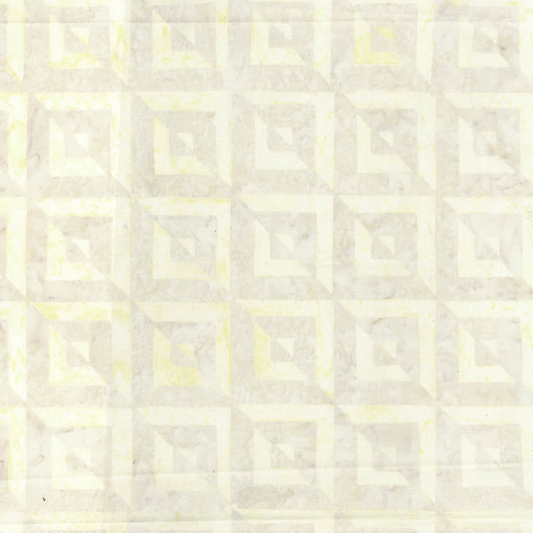 Quilt Inspired Backgrounds Batik Quilt Fabric - Square in a Square in Ivory (Cream/Yellow) - 80912-12