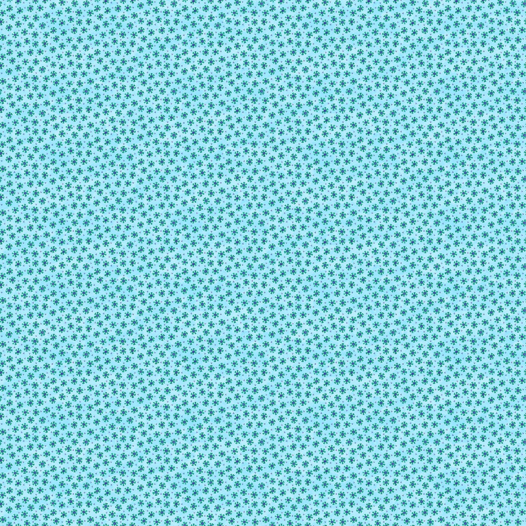 Quilts and Kuspuks Quilt Fabric - Turquoise Flower - 25211-62