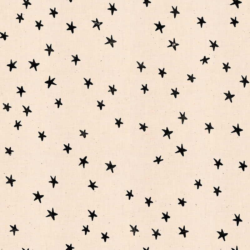 Starry Quilt Fabric - Stars in Natural Black - RS4006 - 12