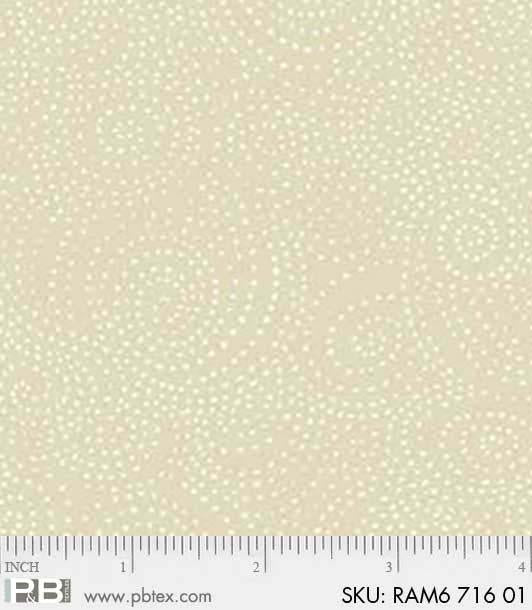 Ramblings 6 Quilt Fabric - Swirl Dots in Cream - RAM6 00716 01