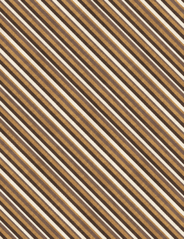 Rhythm and Harmony Quilt Fabric - Bias Stripe in Brown - 3048 37021 252