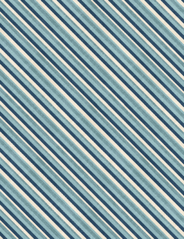 Rhythm and Harmony Quilt Fabric - Bias Stripe in Teal - 3048 37021 442