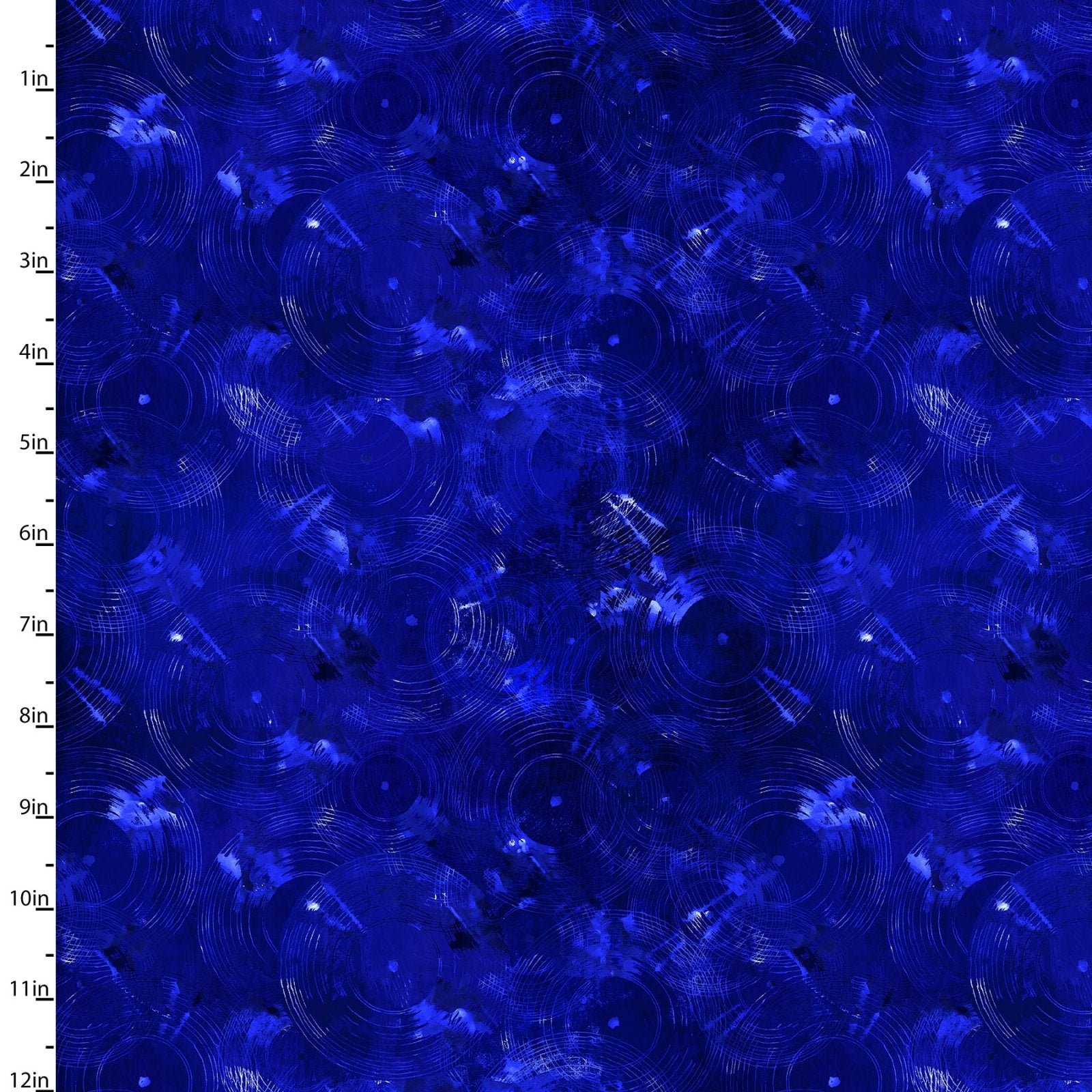 Rhythm and Hues Quilt Fabric - Tonal Records in Navy Blue - 17999-NVY