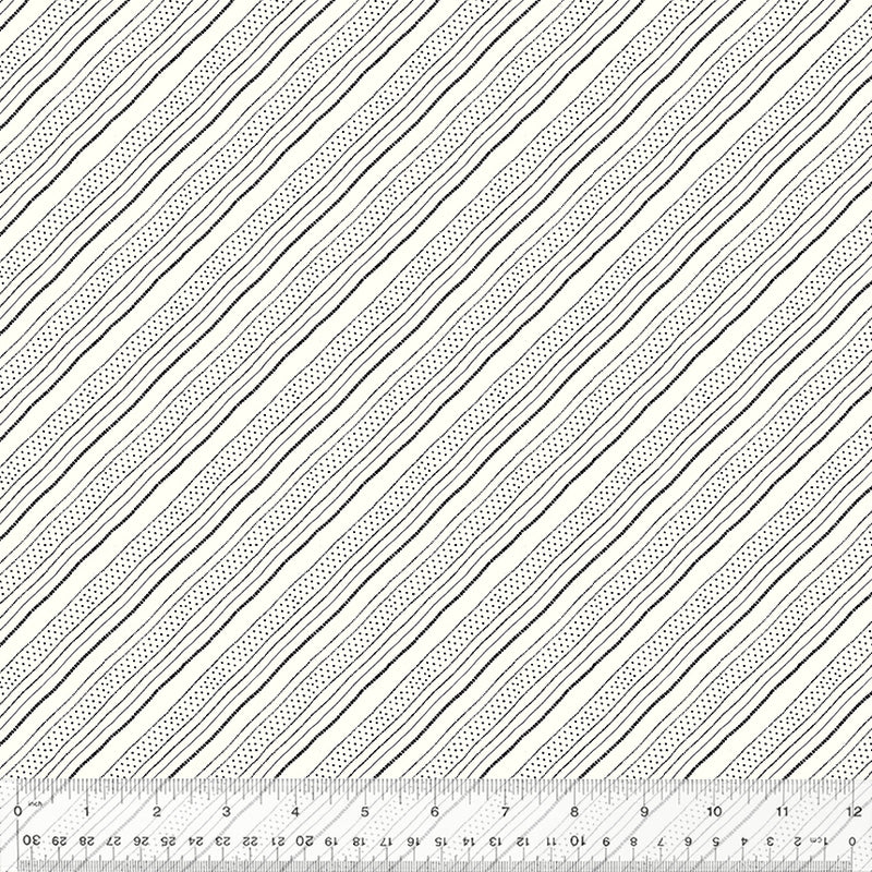 Sacramento Quilt Fabric - Boyfriend Stripe in Black/Cream - 53409-2