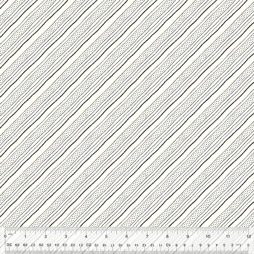 Sacramento Quilt Fabric - Boyfriend Stripe in Black/Cream - 53409-2