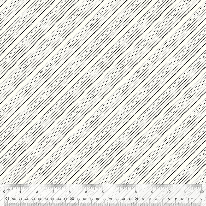 Sacramento Quilt Fabric - Boyfriend Stripe in Black/Cream - 53409-2