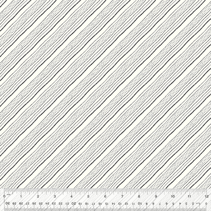Sacramento Quilt Fabric - Boyfriend Stripe in Black/Cream - 53409-2