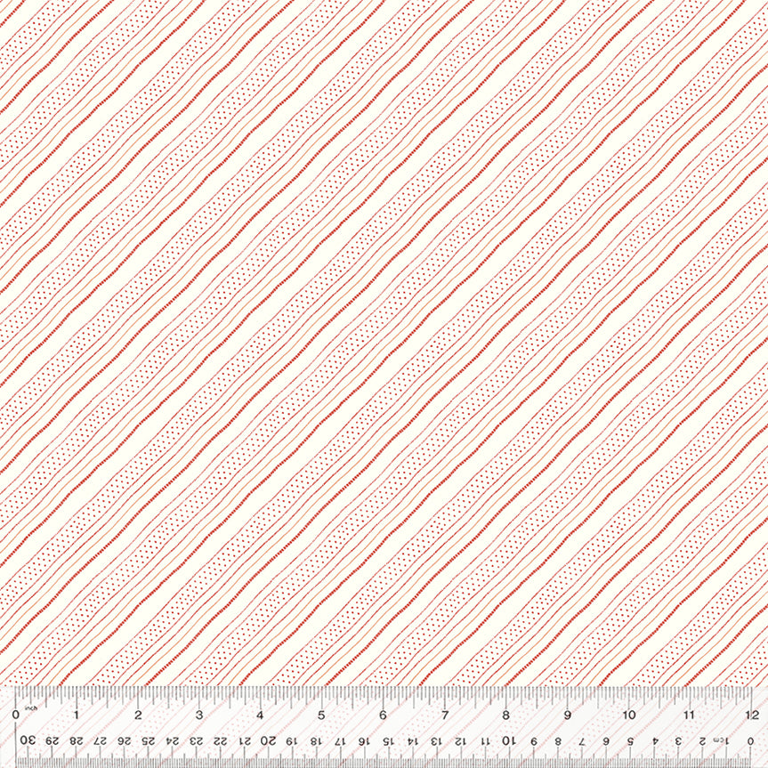 Sacramento Quilt Fabric - Boyfriend Stripe in Brick Red/Cream - 53409-1