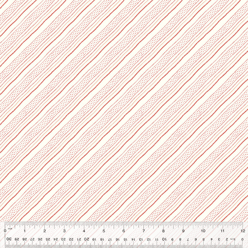 Sacramento Quilt Fabric - Boyfriend Stripe in Brick Red/Cream - 53409-1