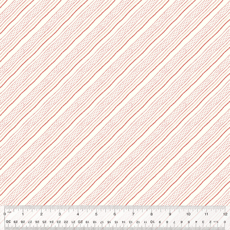 Sacramento Quilt Fabric - Boyfriend Stripe in Brick Red/Cream - 53409-1