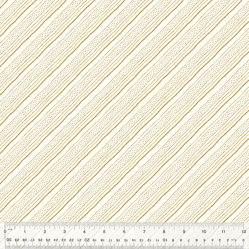 Sacramento Quilt Fabric - Boyfriend Stripe in Ochre Gold/Cream - 53409-3
