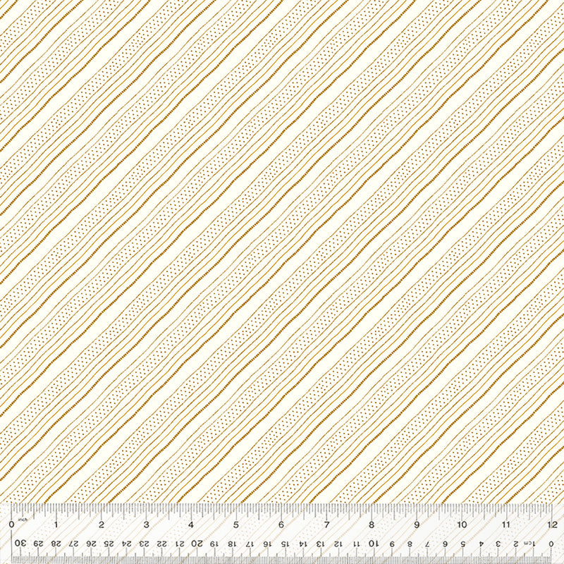 Sacramento Quilt Fabric - Boyfriend Stripe in Ochre Gold/Cream - 53409-3