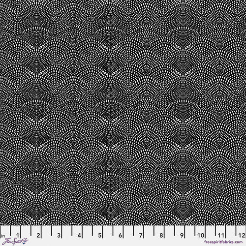 Scalloped Hills Quilt Fabric - Scalloped Hills in Black - PWCD080.XBLACK