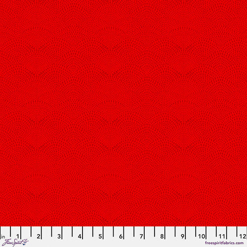 Scalloped Hills Quilt Fabric - Scalloped Hills in Tomato Red - PWCD080.XTOMATO