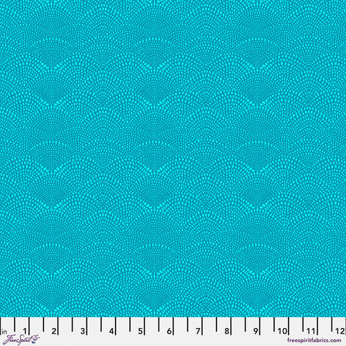 Scalloped Hills Quilt Fabric - Scalloped Hills in Turquoise - PWCD080.XTURQUOISE