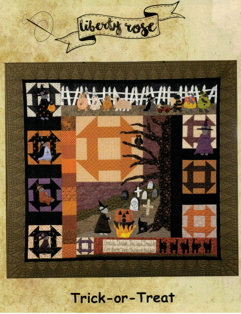 Trick-or-Treat Quilt/Wool Applique Pattern - LR-TRT