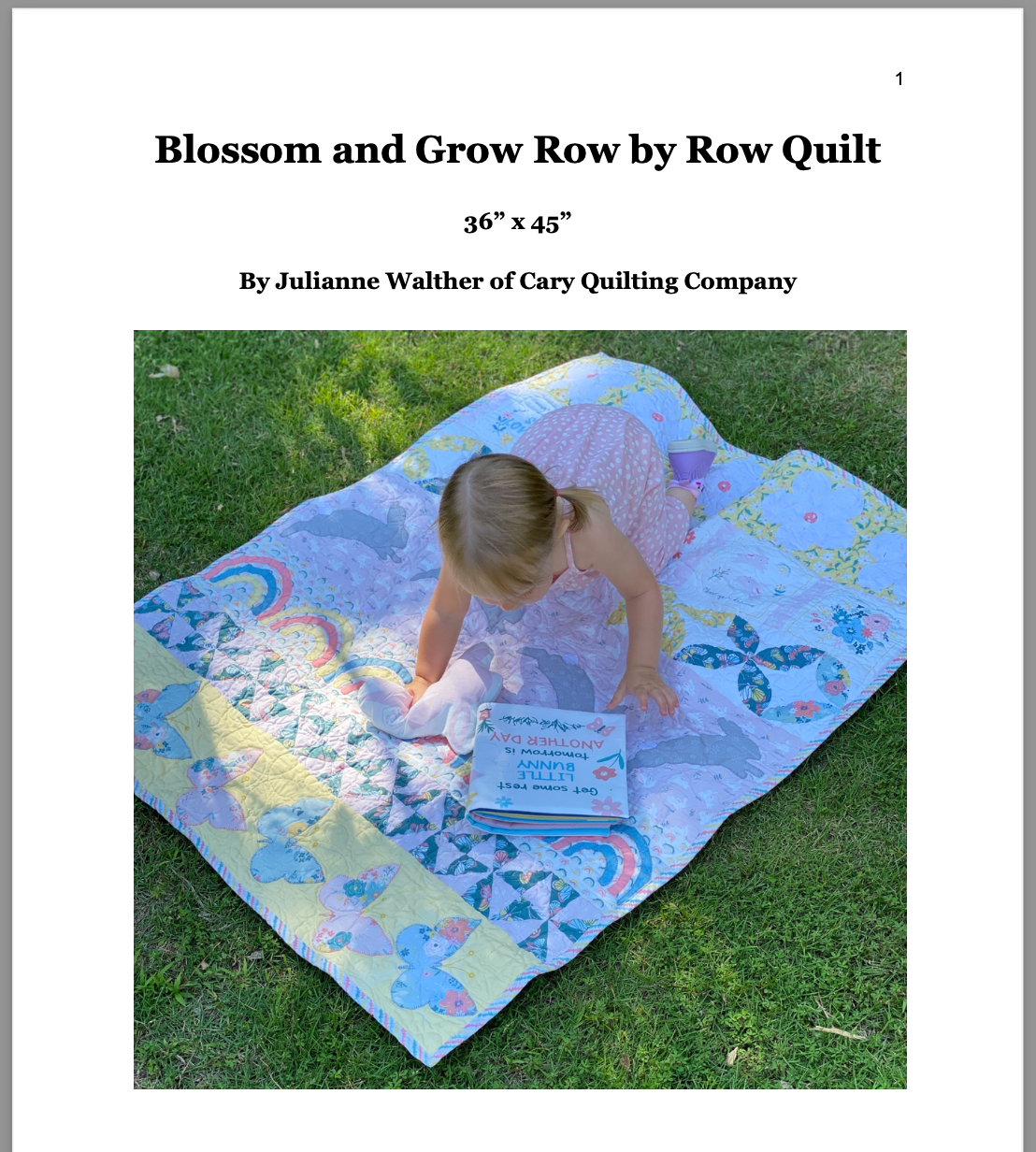 Blossom and Grow Row by Row Quilt Pattern