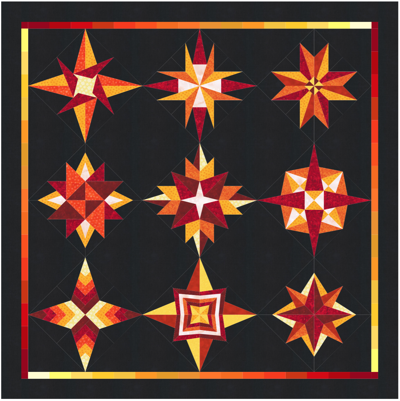 Nine Wishes Quilt Pattern by Rosi Hanley