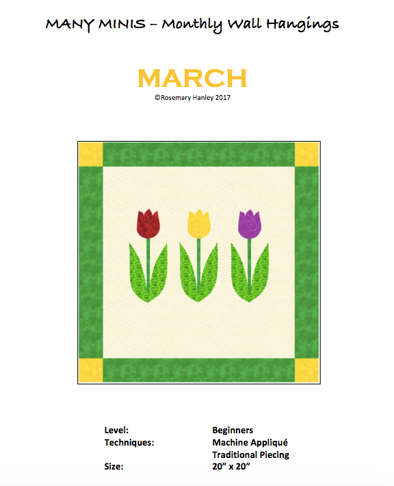 Many Minis Monthly Wall Hanging - Beginner March - RH-BMAR