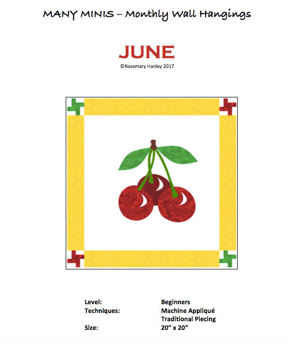 Many Minis Monthly Wall Hanging - Beginner June - RH-BJUN