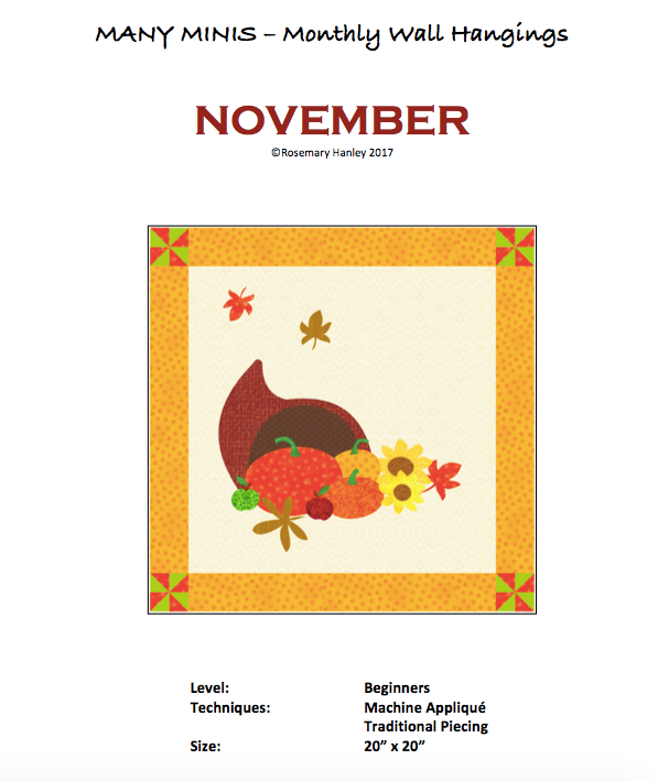 Many Minis Monthly Wall Hanging - Beginner November - RH-BNOV