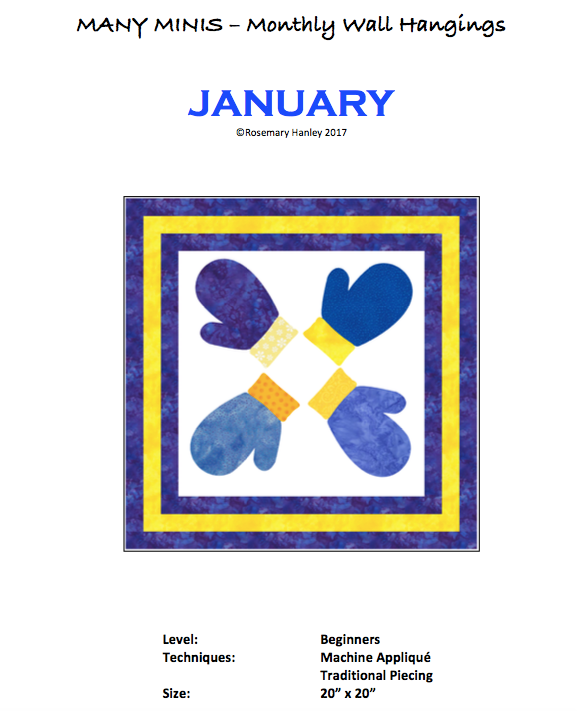 Many Minis Monthly Wall Hanging - Beginner January - RH-BJAN