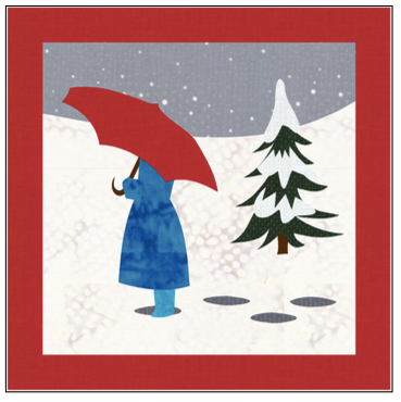 Digital Download: The Girl with the Red Umbrella Monthly Wall Hanging - January - DRH-UJAN