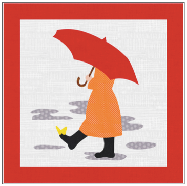 Digital Download: The Girl with the Red Umbrella Monthly Wall Hanging - April - DRH-UAPR