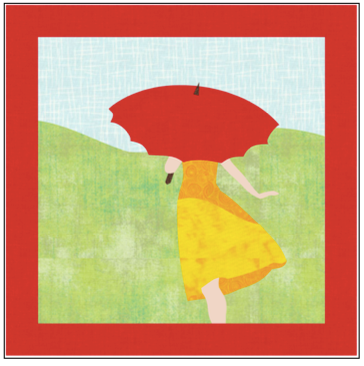 Digital Download: The Girl with the Red Umbrella Monthly Wall Hanging - June - DRH-UJUN
