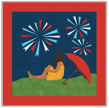 Digital Download: The Girl with the Red Umbrella Monthly Wall Hanging - July - DRH-UJUL