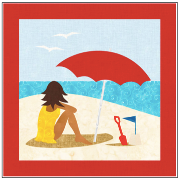 Digital Download: The Girl with the Red Umbrella Monthly Wall Hanging - August - DRH-UAUG