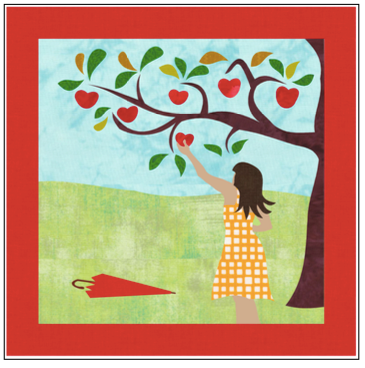 Digital Download: The Girl with the Red Umbrella Monthly Wall Hanging - September - DRH-USEP