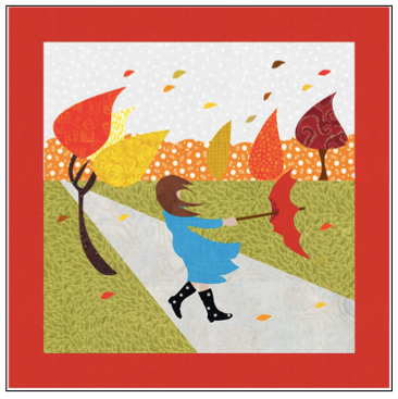 Digital Download: The Girl with the Red Umbrella Monthly Wall Hanging - November - DRH-UNOV