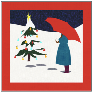 Digital Download: The Girl with the Red Umbrella Monthly Wall Hanging - December - DRH-UDEC