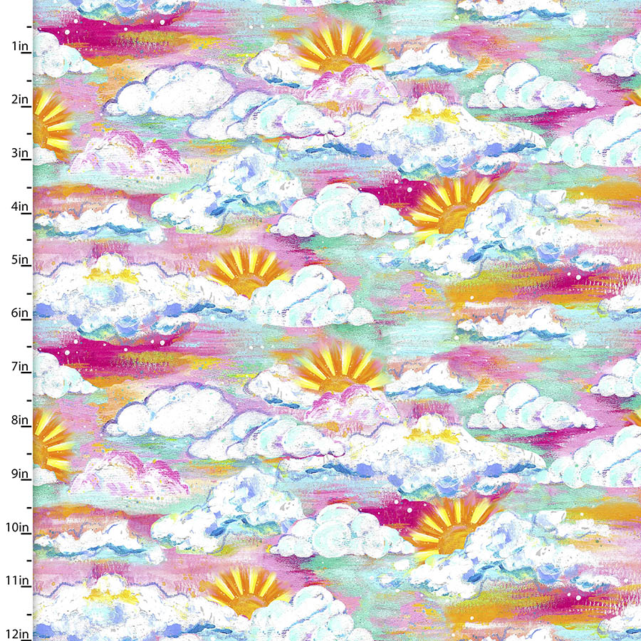 Seas the Day Quilt Fabric - Sky in Pink/Multi - 18723-PINK